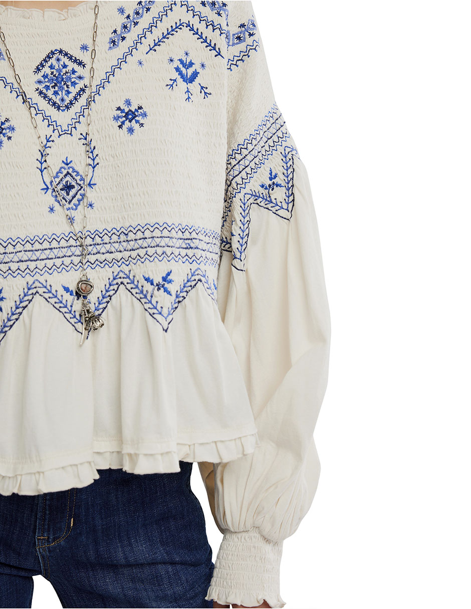Blusa Free People manga larga para mujer