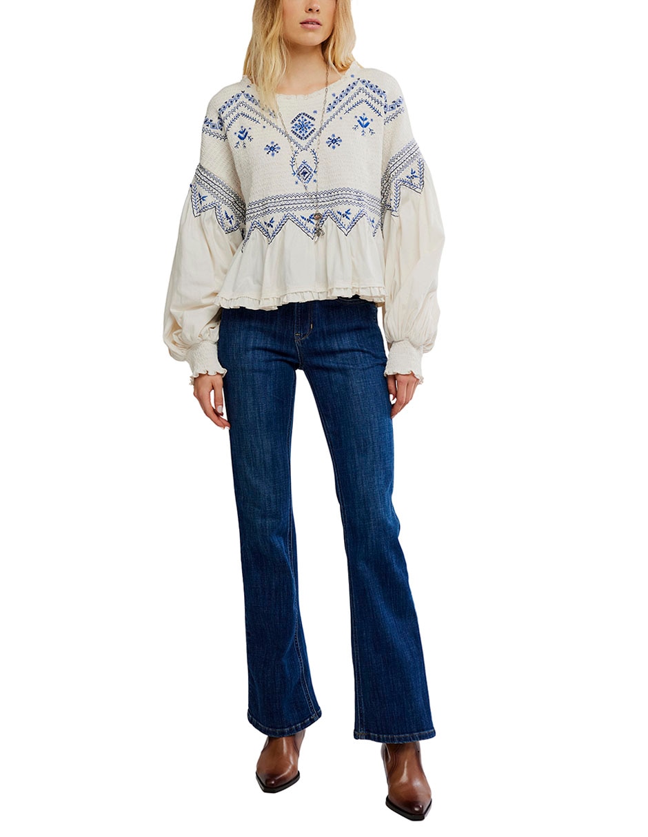 Blusa Free People manga larga para mujer