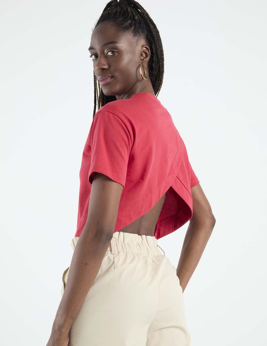 Playera manga corta cuello redondo para mujer 5