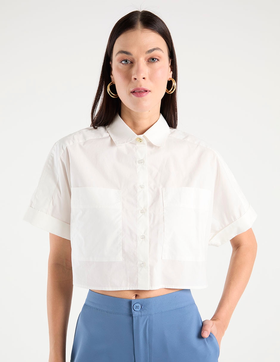 Camisa de algodón manga corta para mujer 1