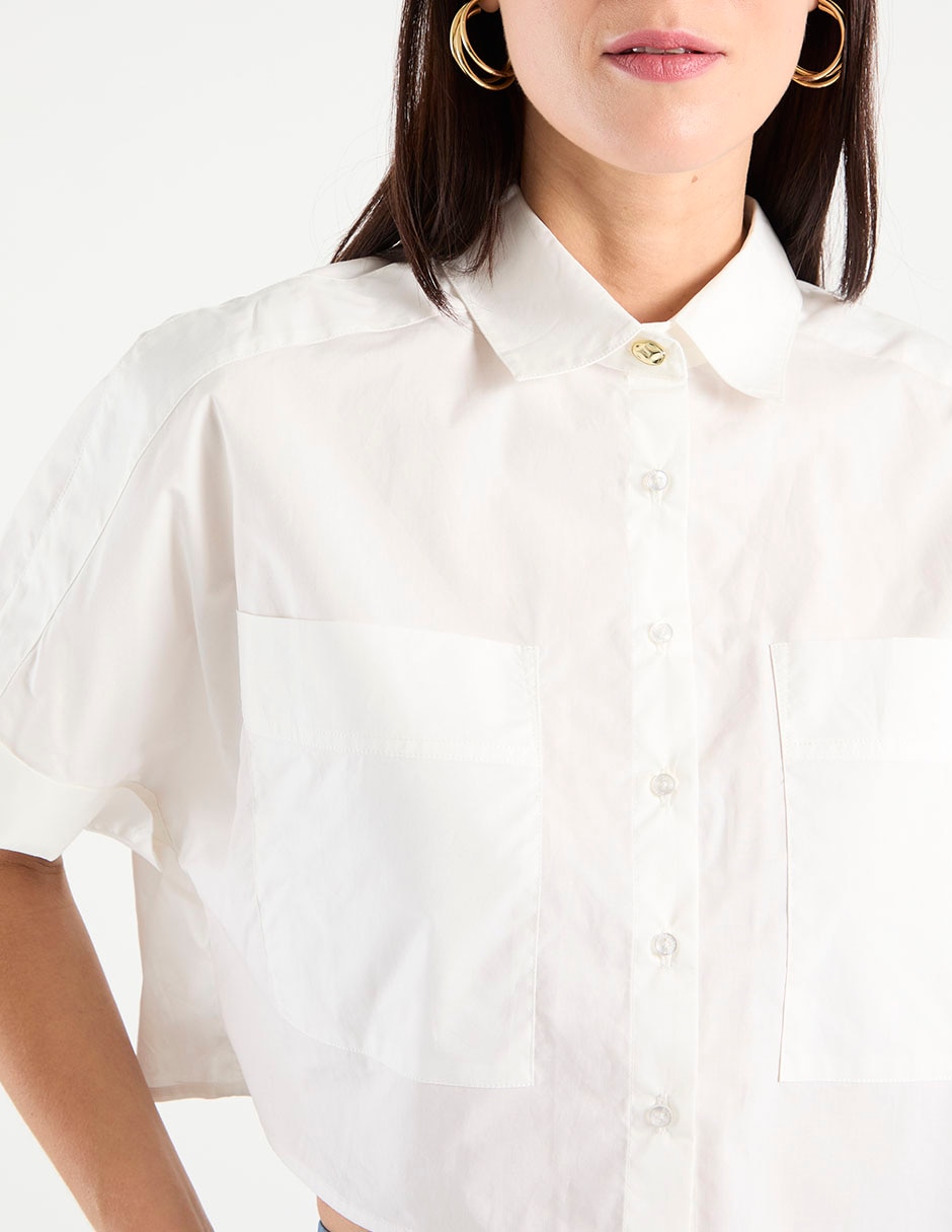 Camisa de algodón manga corta para mujer 9