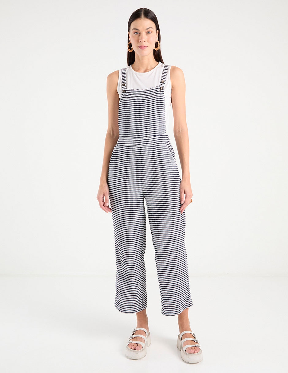 Jumpsuit estampado a rayas para mujer 1