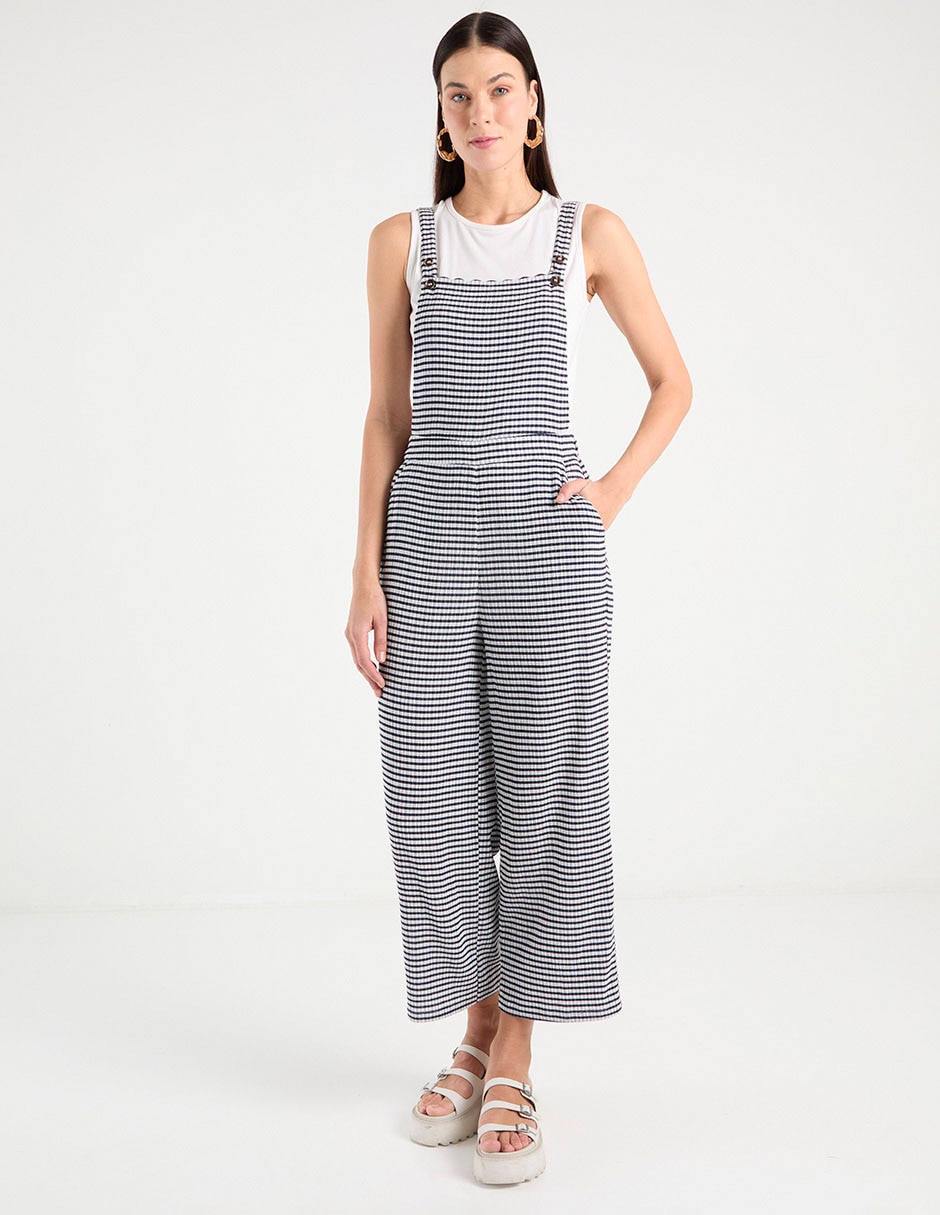 Jumpsuit estampado a rayas para mujer 7