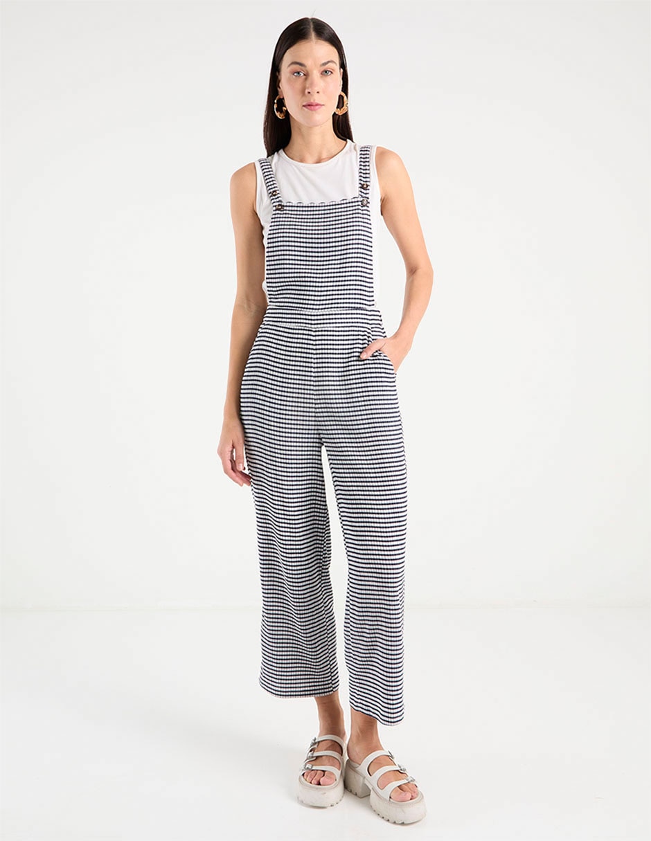 Jumpsuit estampado a rayas para mujer 8