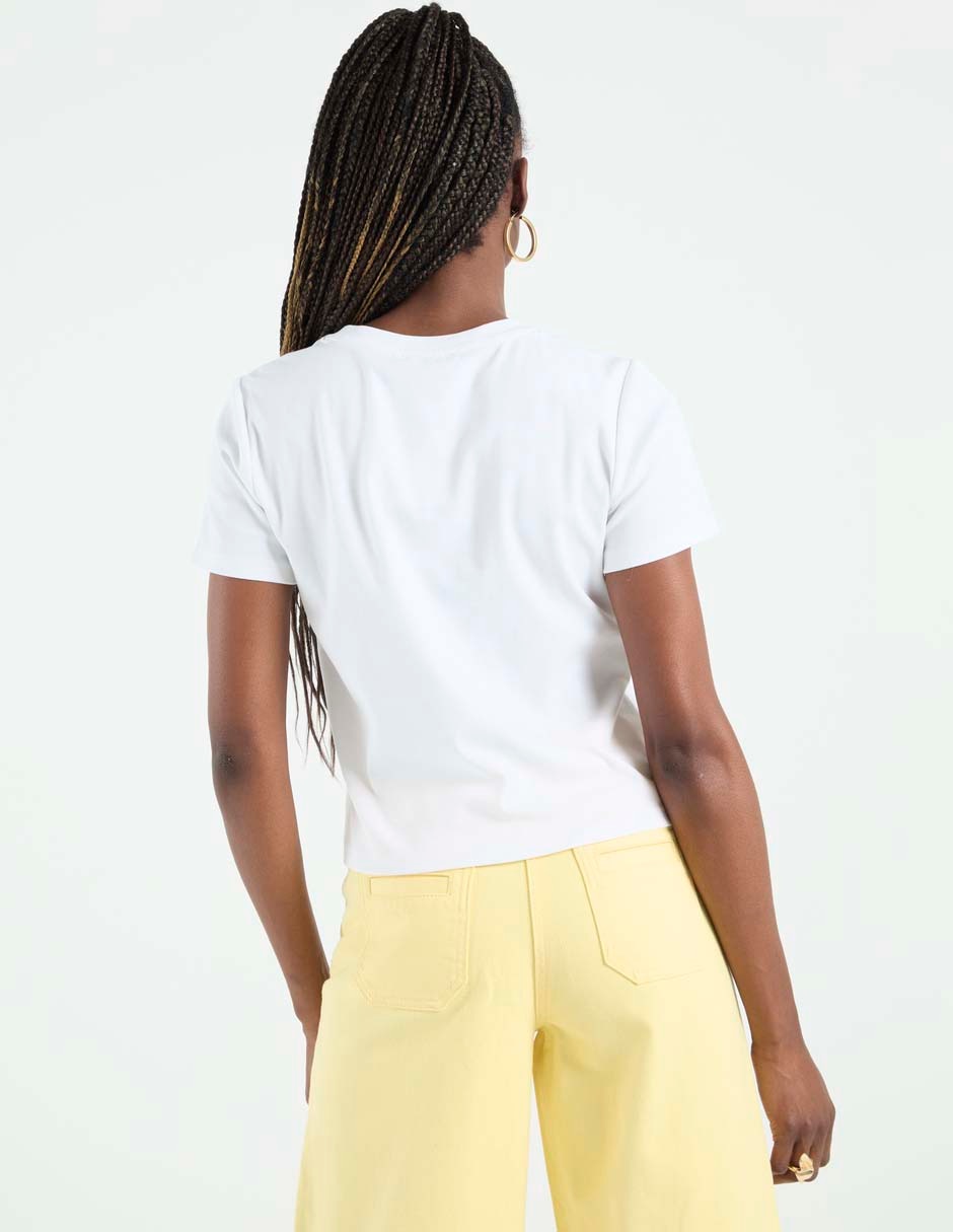 Playera manga corta Petite Studio cuello redondo para mujer
