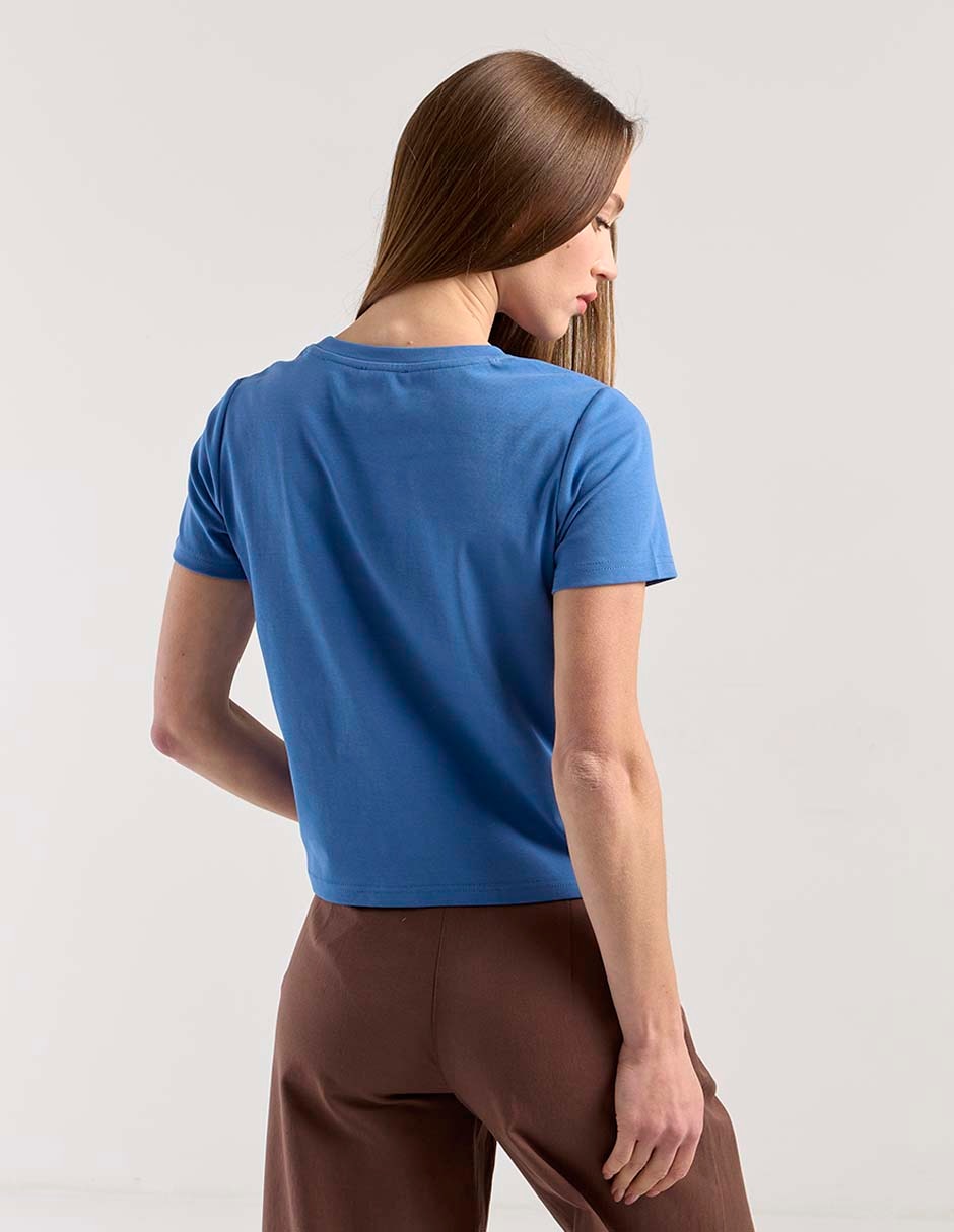 Playera manga corta cuello redondo mujer