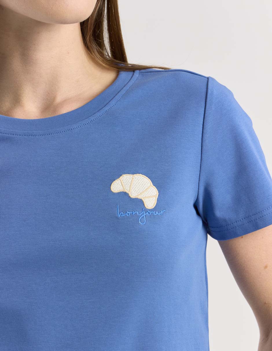 Playera manga corta cuello redondo mujer