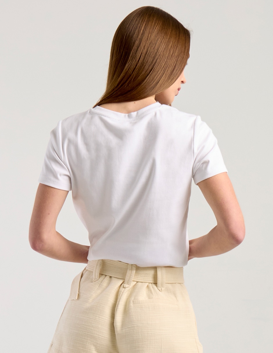 Playera manga corta cuello redondo para mujer 5
