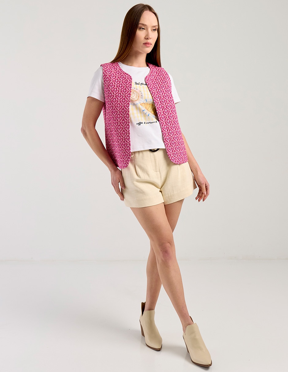 Playera manga corta cuello redondo para mujer 6