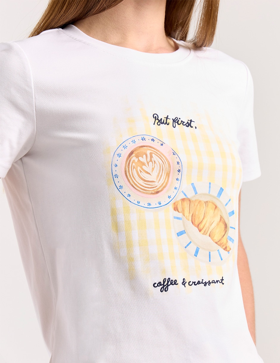 Playera manga corta cuello redondo para mujer 7