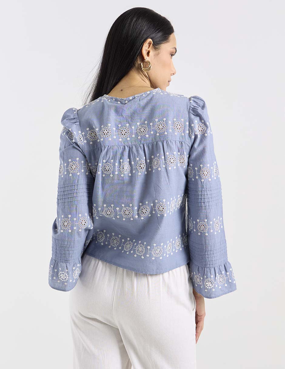Blusa manga larga para mujer 11