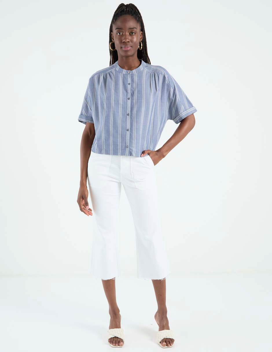 Jeans capri straight para mujer 6