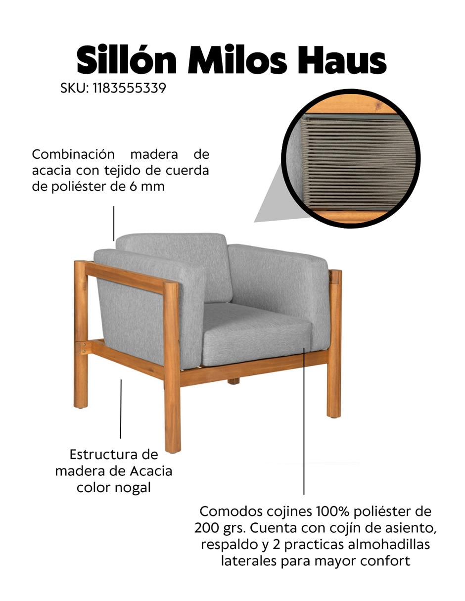 Sillón Milos de madera 24