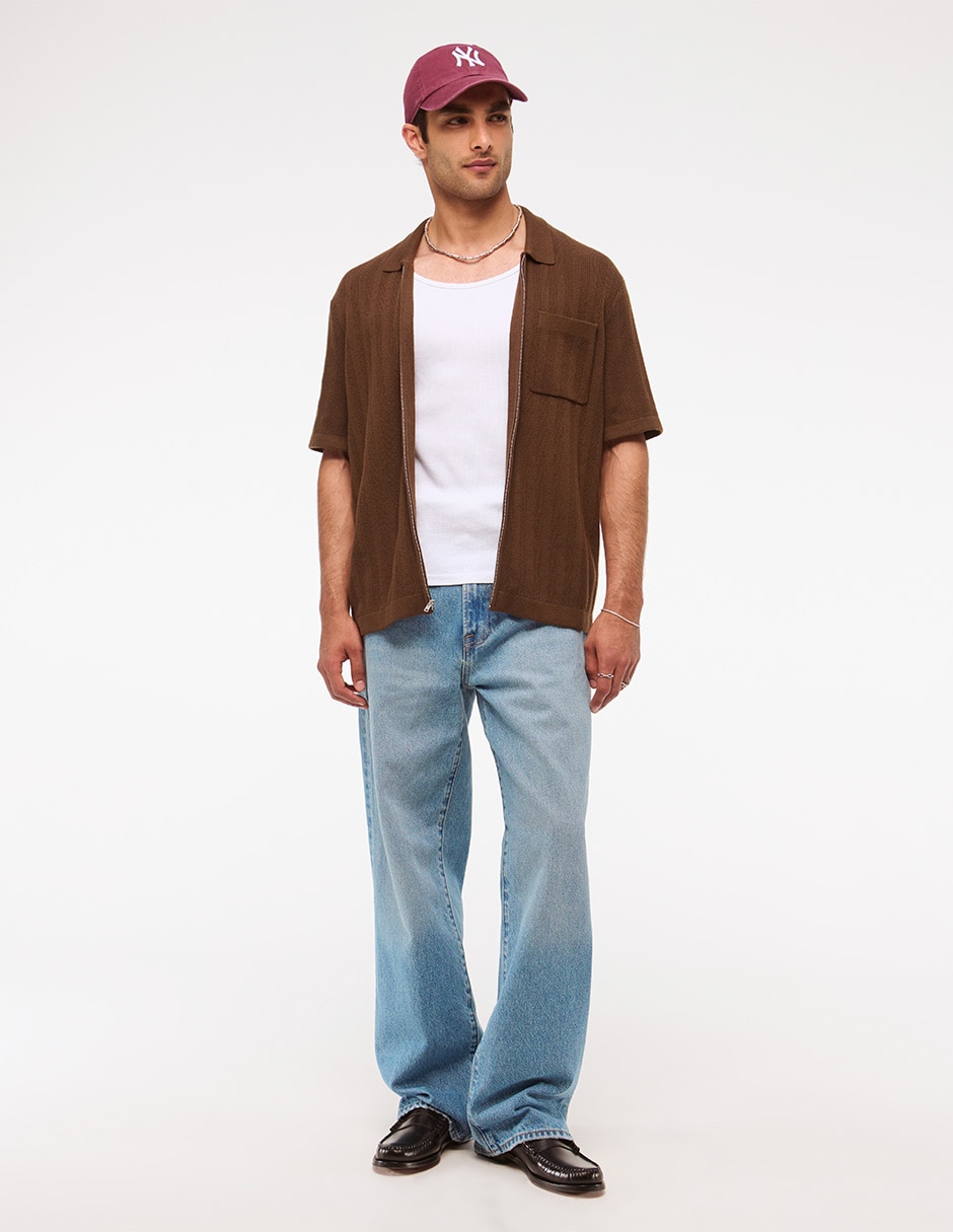 Jeans baggy lavado claro para hombre 6