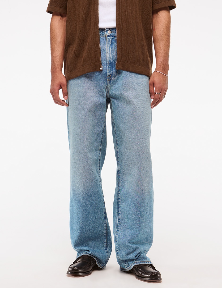 Jeans baggy lavado claro para hombre 5