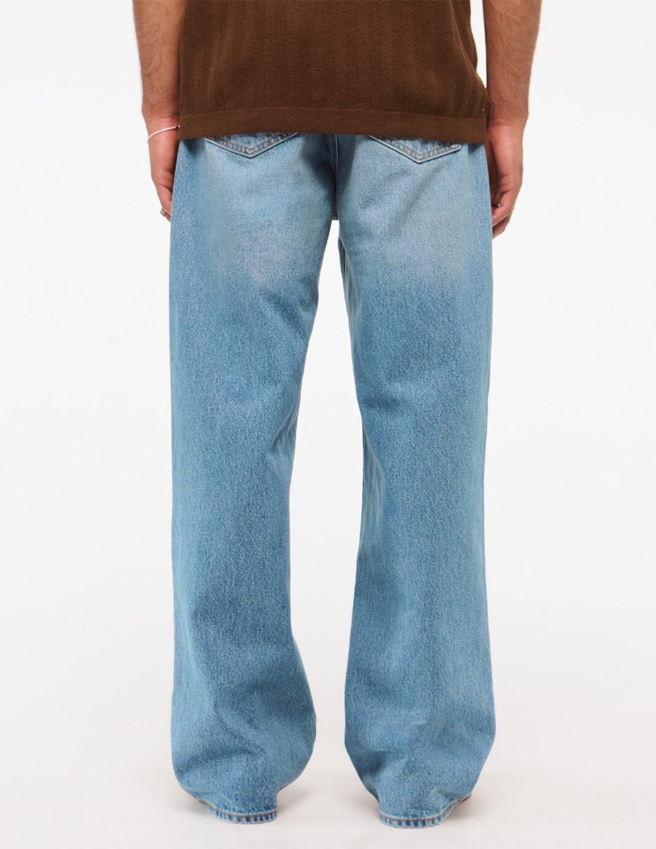 Jeans baggy lavado claro para hombre 7