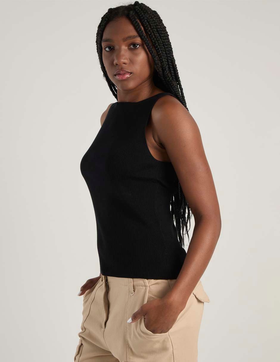 Top cuello redondo