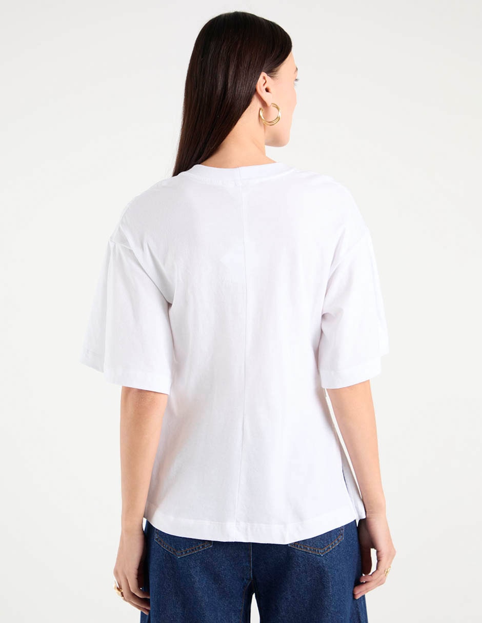Blusa plisada manga al codo para mujer 11