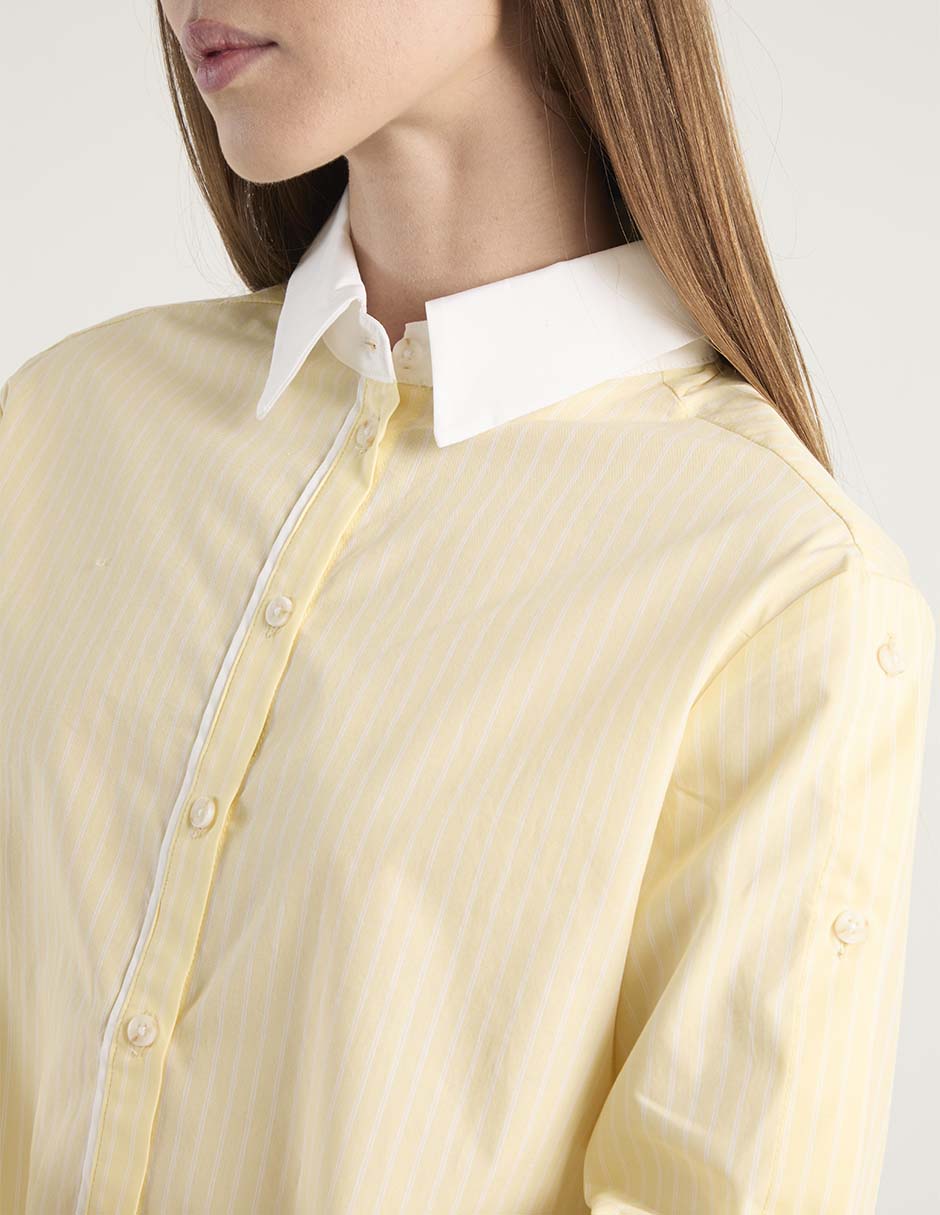 Camisa Map de algodón manga larga para mujer