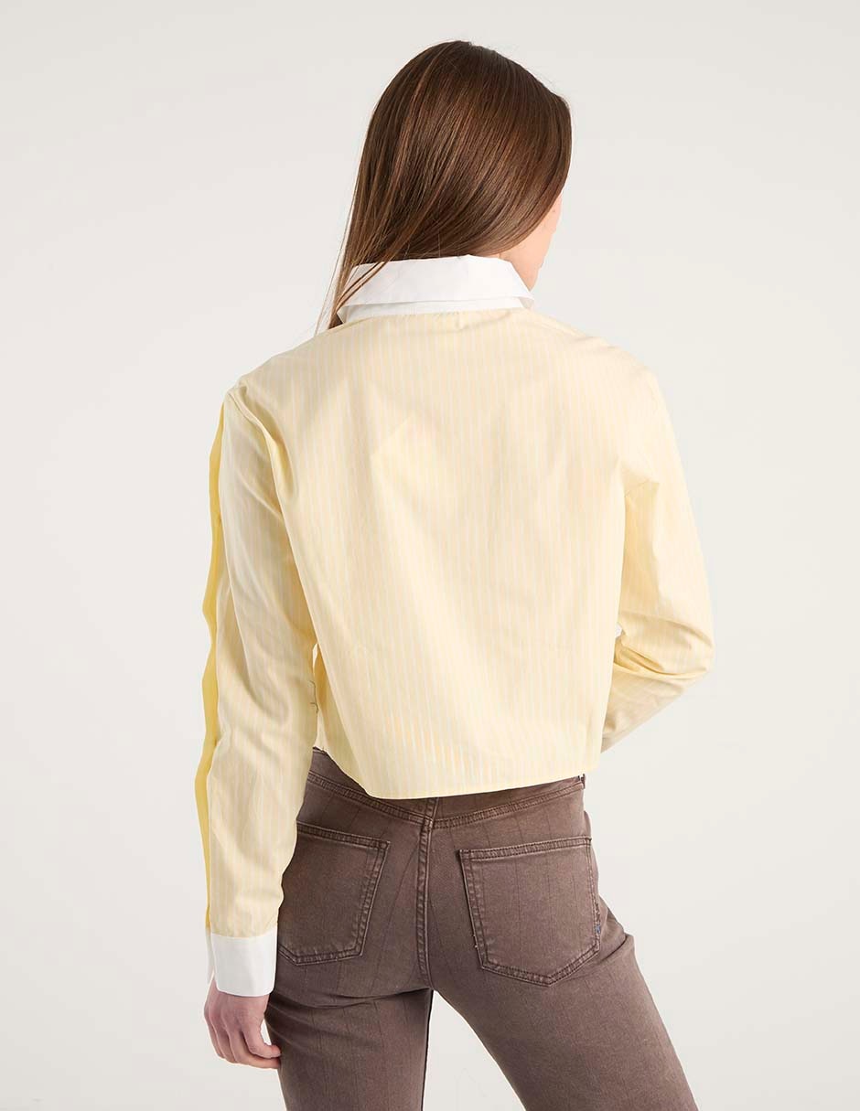 Camisa Map de algodón manga larga para mujer