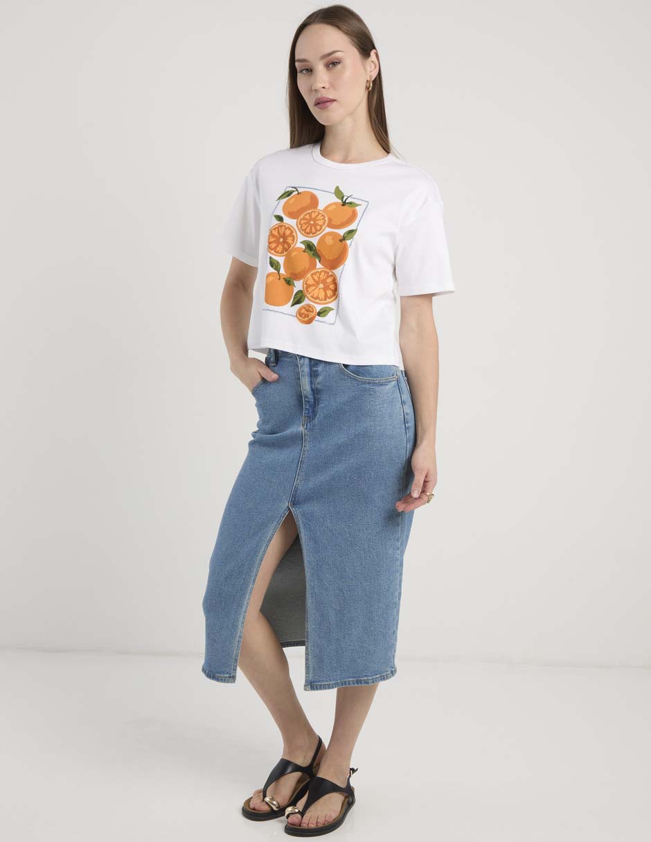 Playera manga corta cuello redondo para mujer 3
