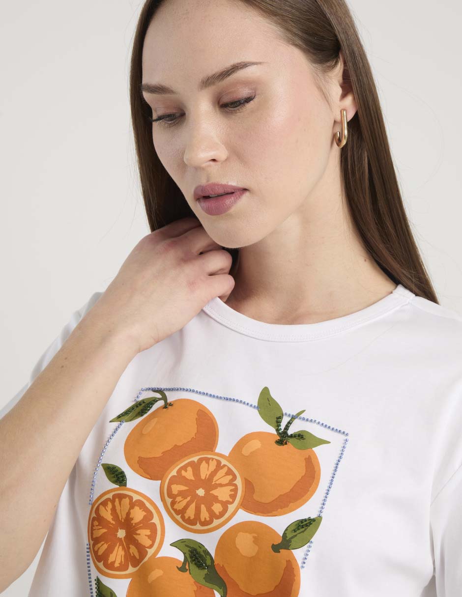 Playera manga corta cuello redondo para mujer 4