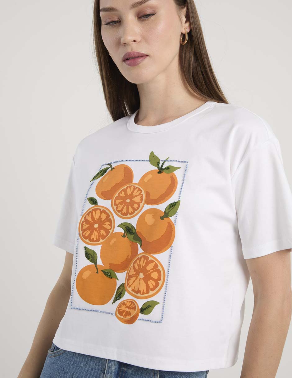 Playera manga corta cuello redondo para mujer 5