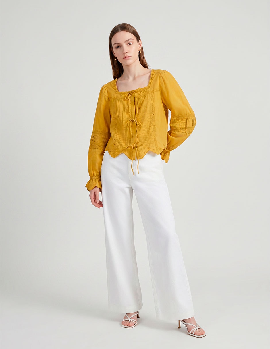Blusa manga larga para mujer