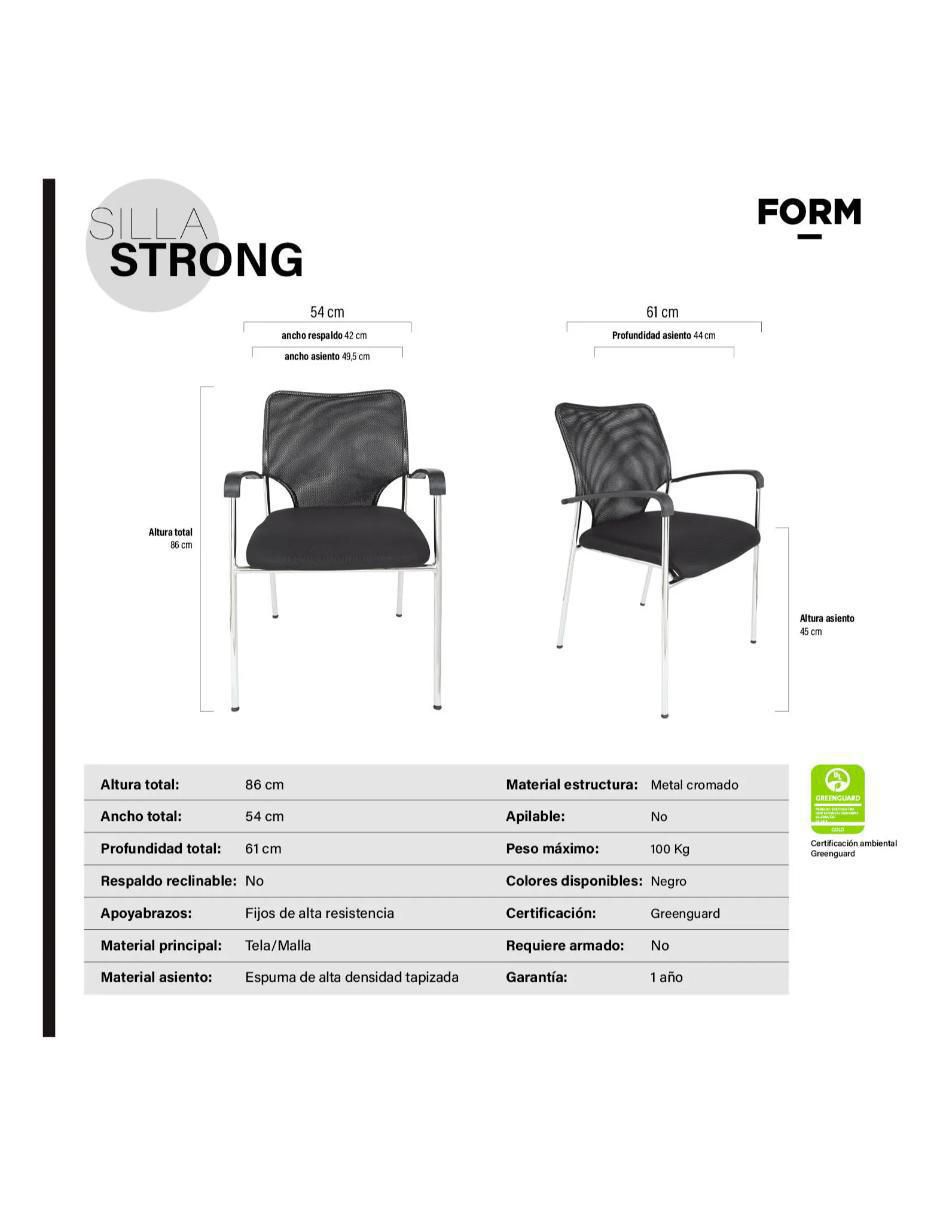 Silla escritorio Strong Form Design de metal