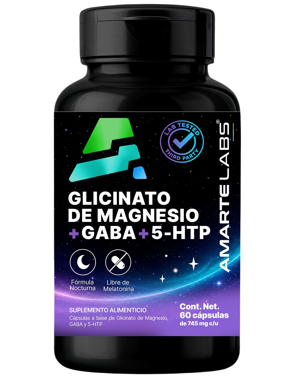 Glicinato de Magnesio + Gaba + 5-HTP de 60 cápsulas