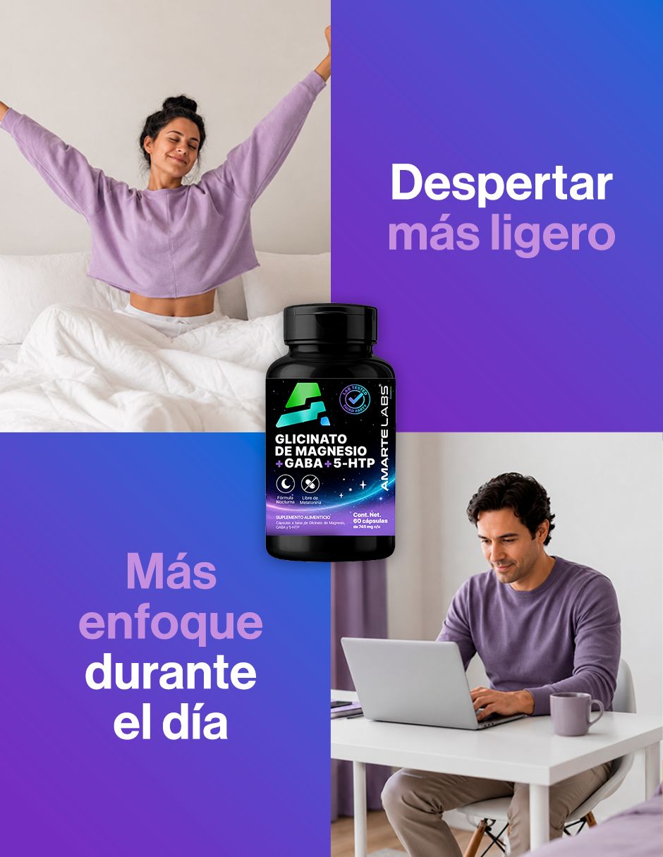 Glicinato de Magnesio + Gaba + 5-HTP de 60 cápsulas