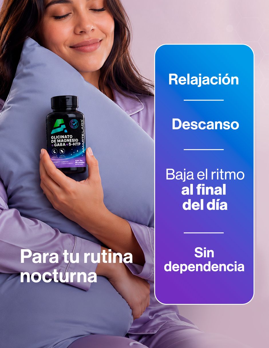 Glicinato de Magnesio + Gaba + 5-HTP de 60 cápsulas