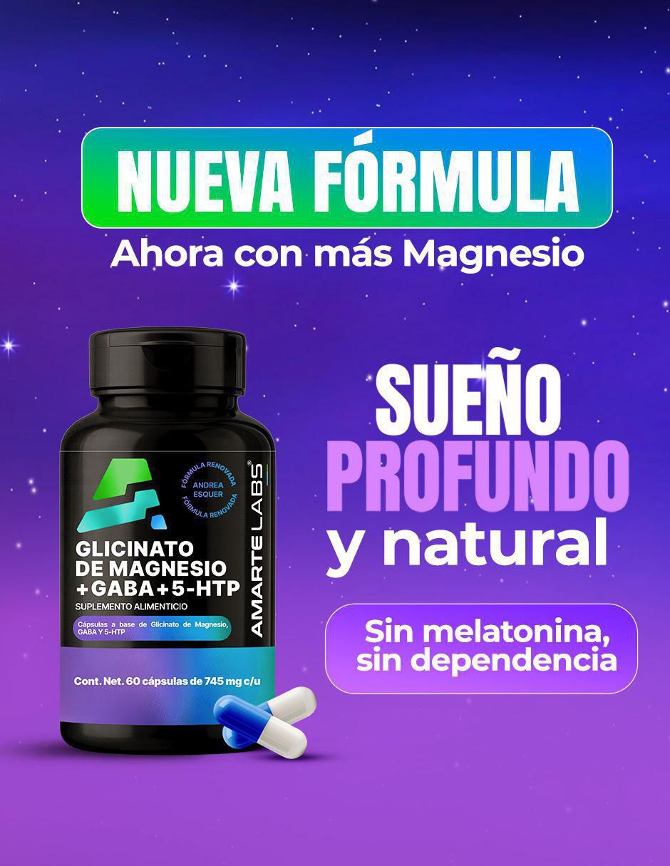 Glicinato de Magnesio + Gaba + 5-HTP Amarte Labs de 60 cápsulas