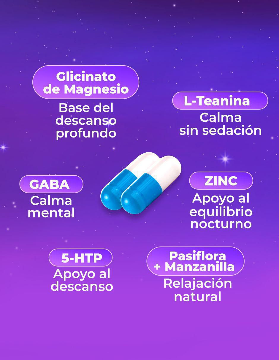 Glicinato de Magnesio + Gaba + 5-HTP de 60 cápsulas Glicinato de Magnesio + Gaba + 5-HTP de 60 cápsulas