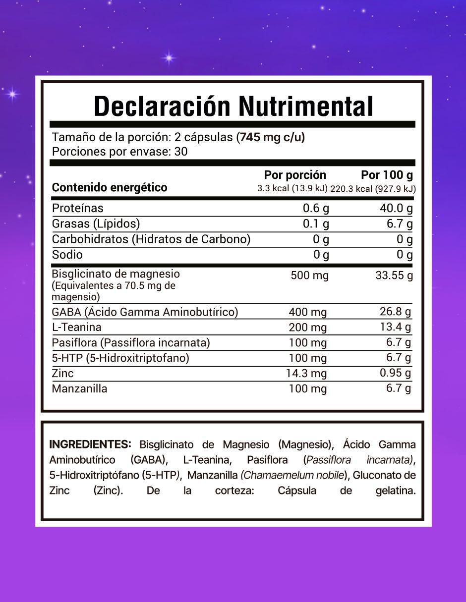 Glicinato de Magnesio + Gaba + 5-HTP Amarte Labs de 60 cápsulas