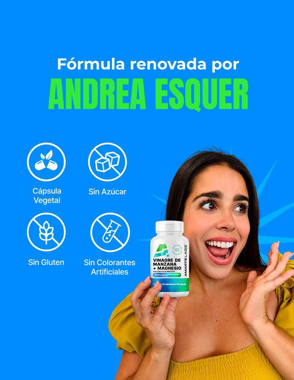 Suplemento alimenticio vinagre de manzana + magnesio Amarte Labs