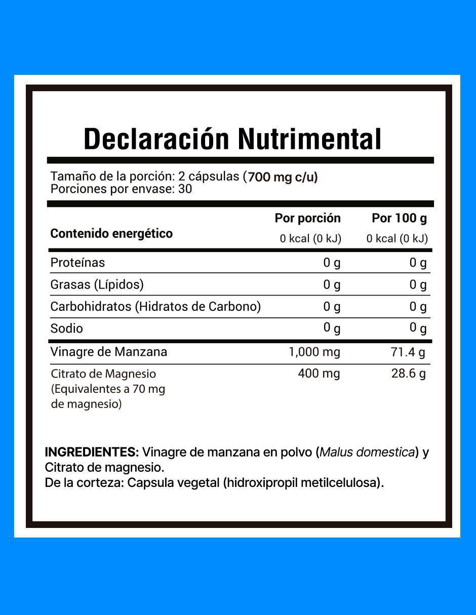 Suplemento alimenticio vinagre de manzana + magnesio Amarte Labs