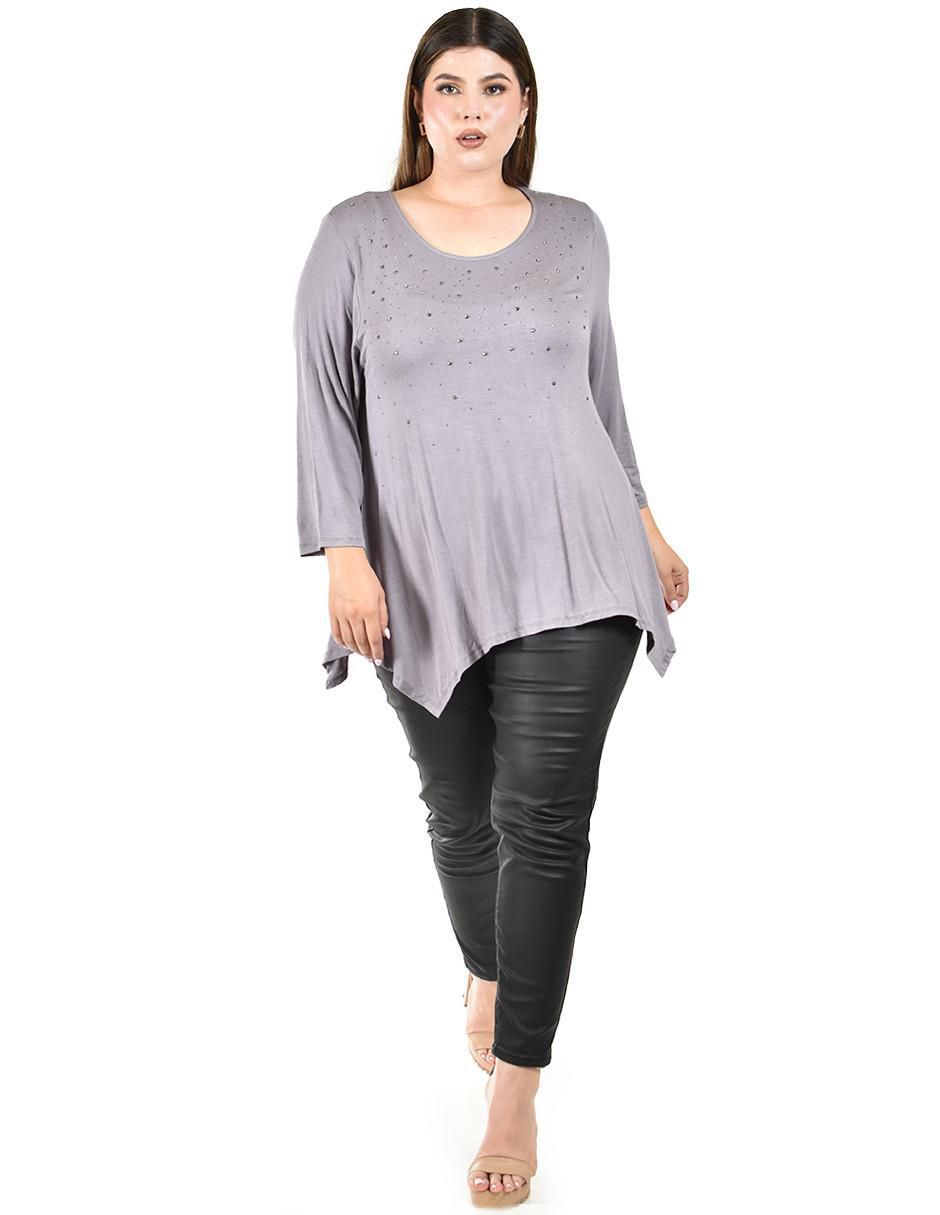 Blusa Roman Fashion manga 3/4 para mujer