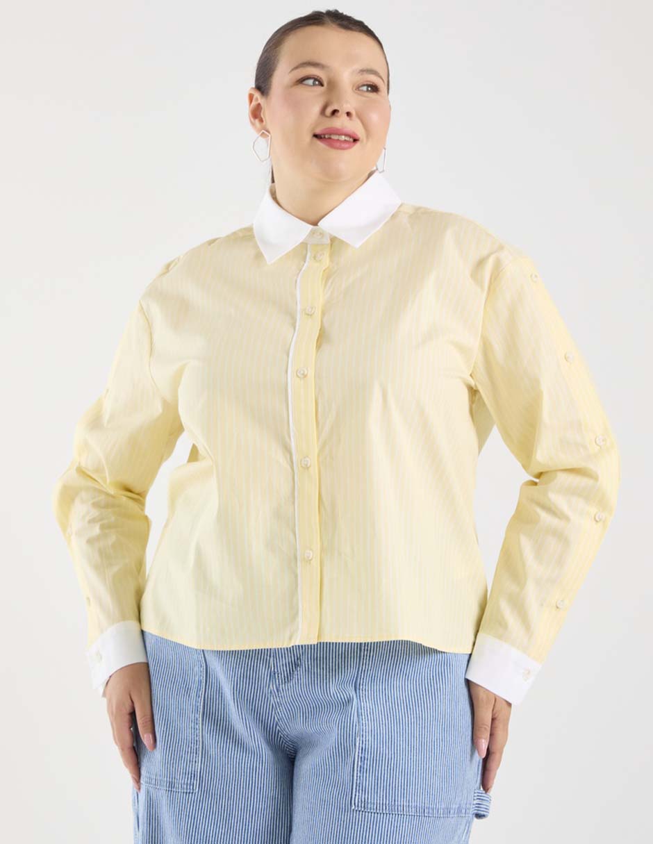 Blusa camisera manga larga para mujer 4
