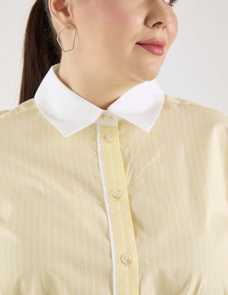 Blusa camisera manga larga para mujer