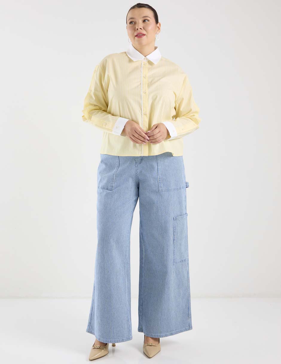 Jeans relaxed wide leg para mujer 3