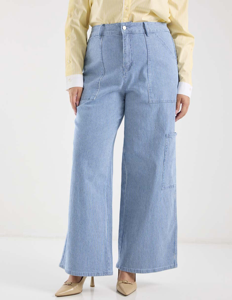 Jeans relaxed wide leg para mujer 1