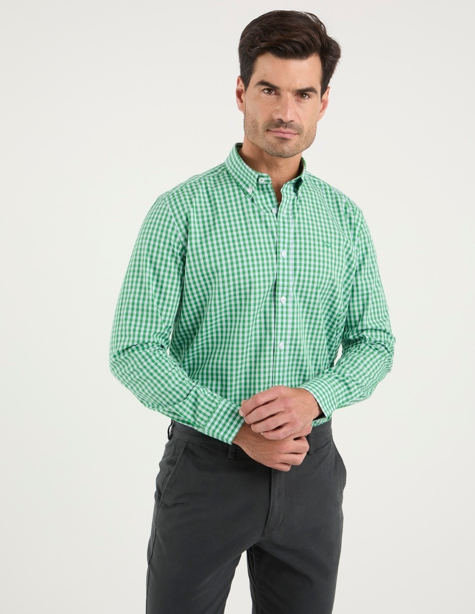 Camisa casual de algodón manga larga para hombre