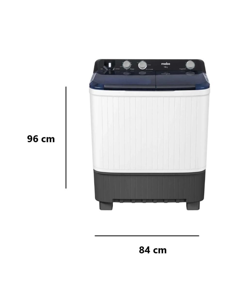 Lavadora doble tina Mabe 13 kg semiautomática carga superior lmdx3123hbab0