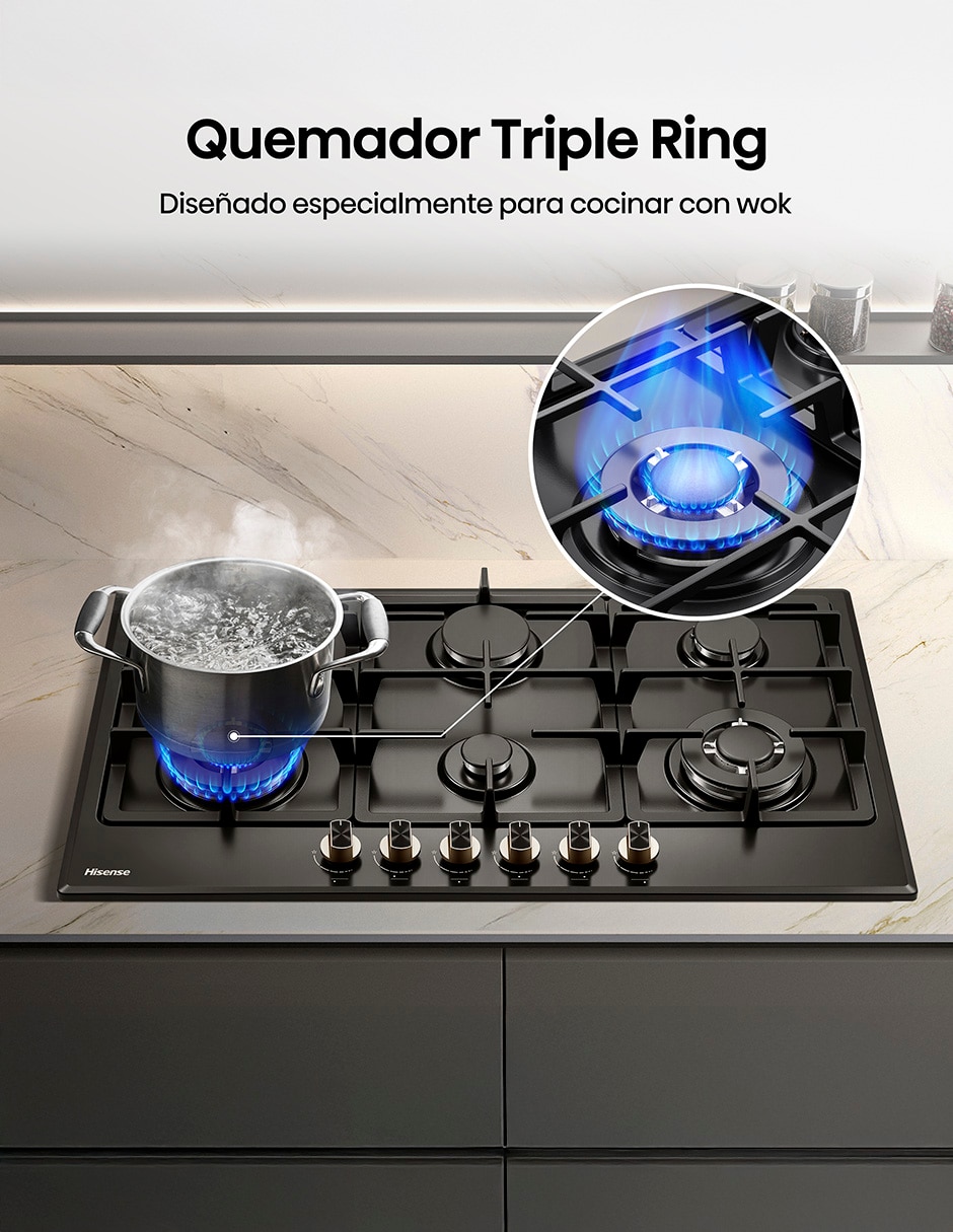 Parrilla a gas lp empotrable Hisense