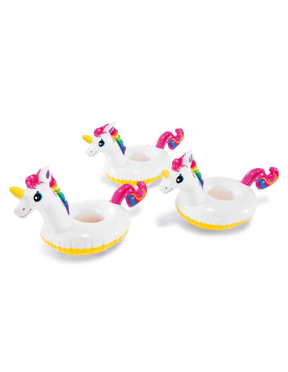 Set de portavaso Intex Sand & Summer Unicornio 4 piezas