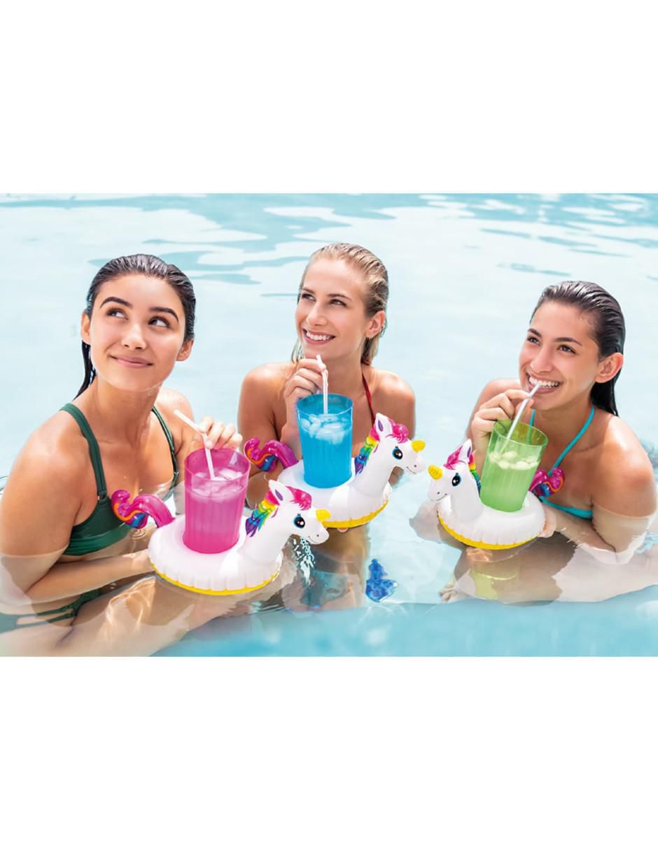 Set de portavaso Intex Sand & Summer Unicornio 4 piezas