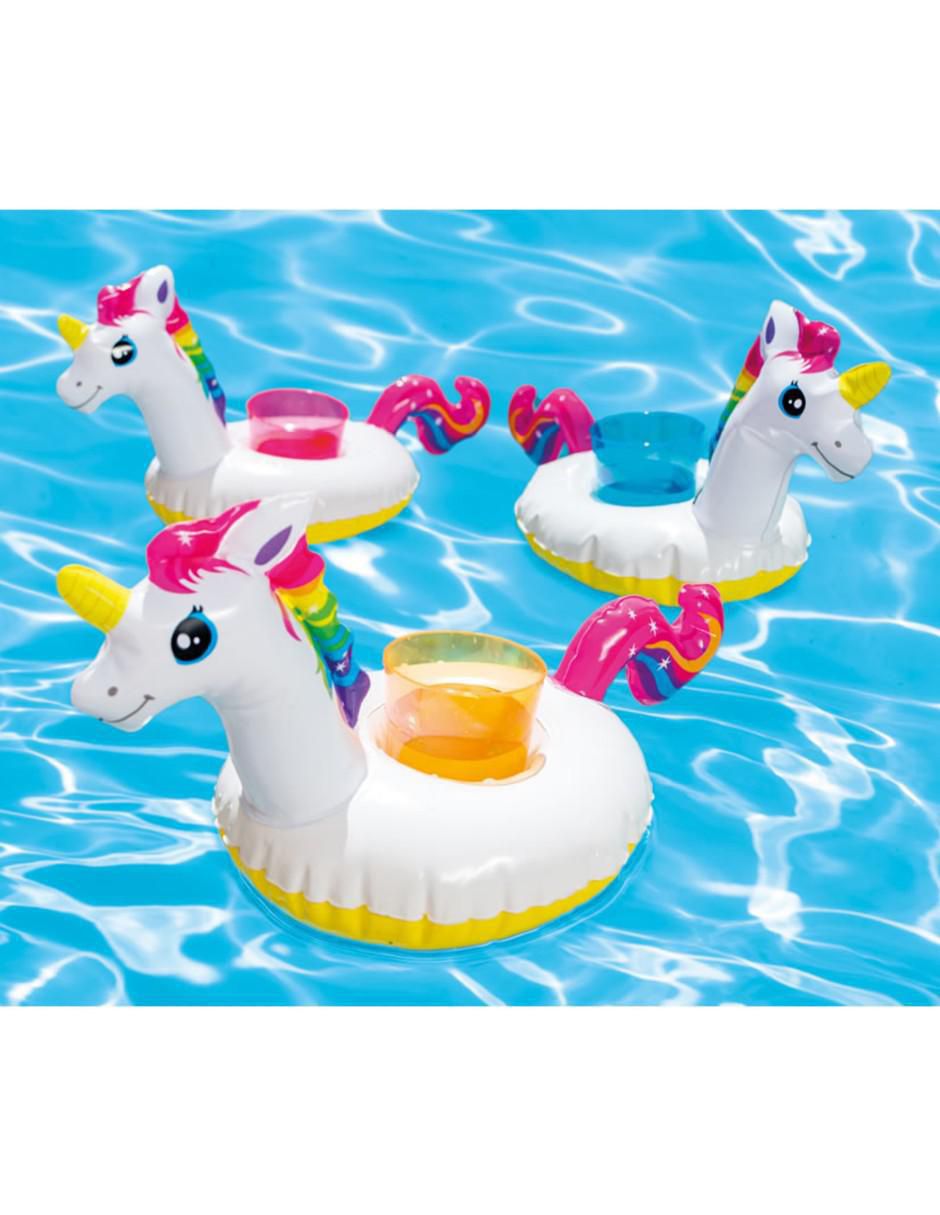 Set de portavaso Intex Sand & Summer Unicornio 4 piezas