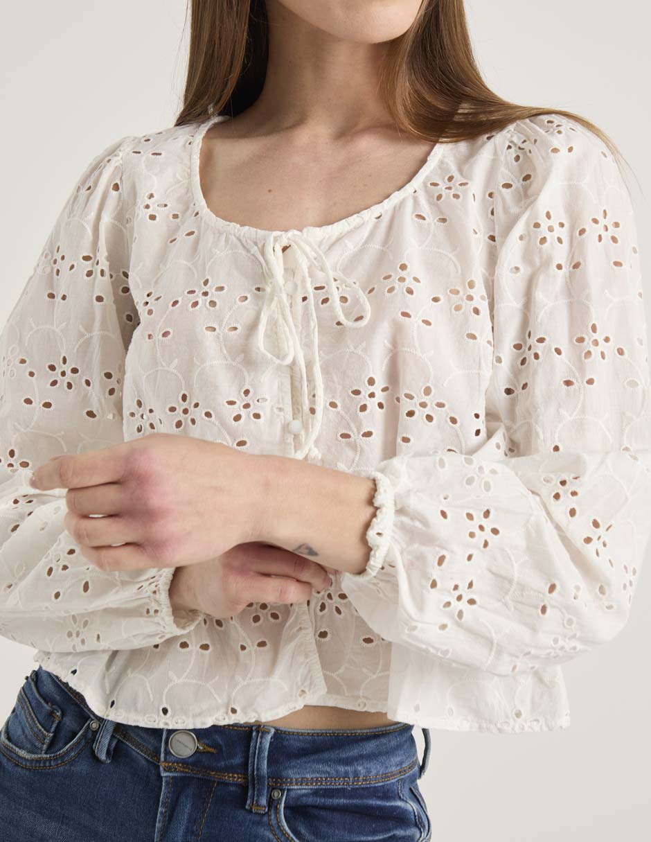Blusa manga larga para mujer 7