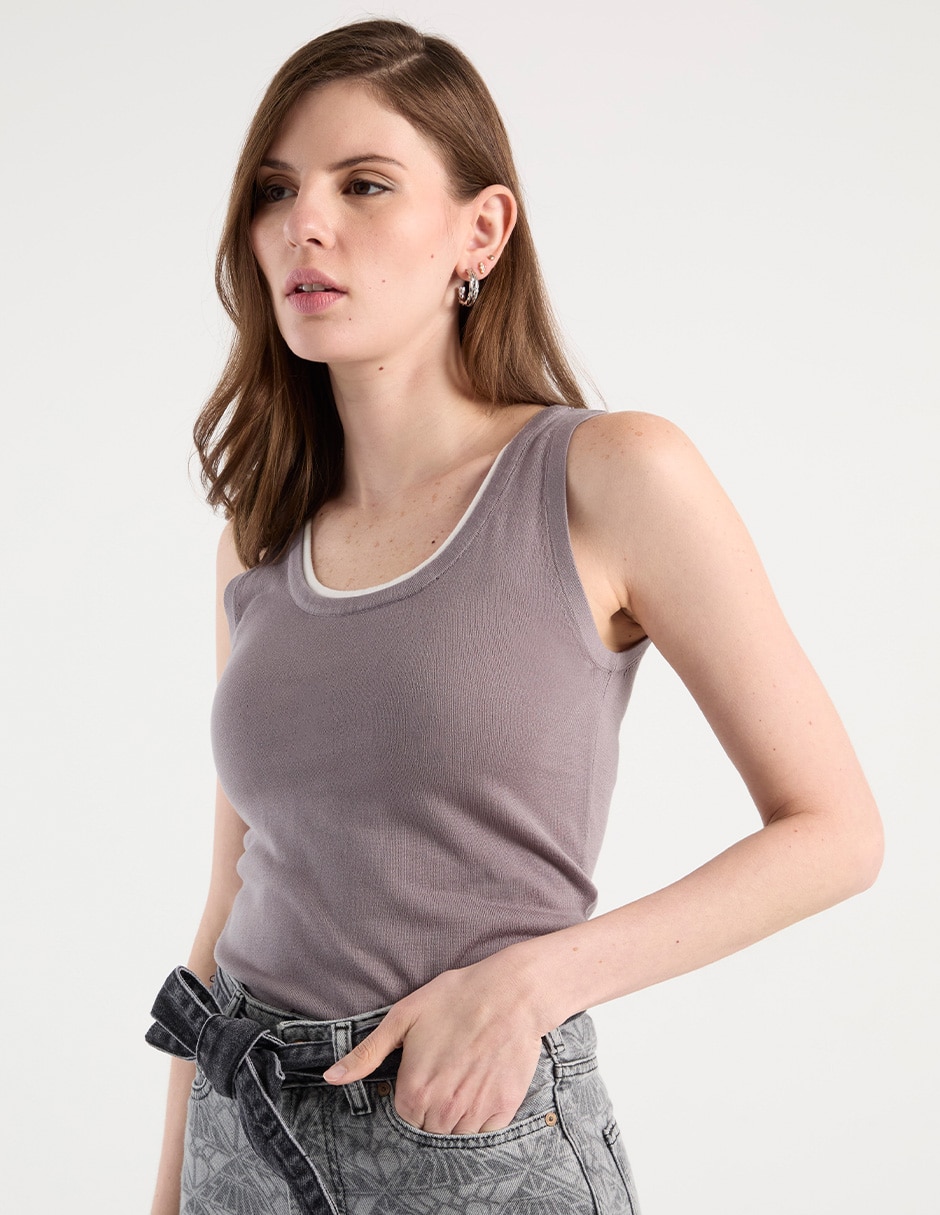 Top cuello redondo tirante ancho 1
